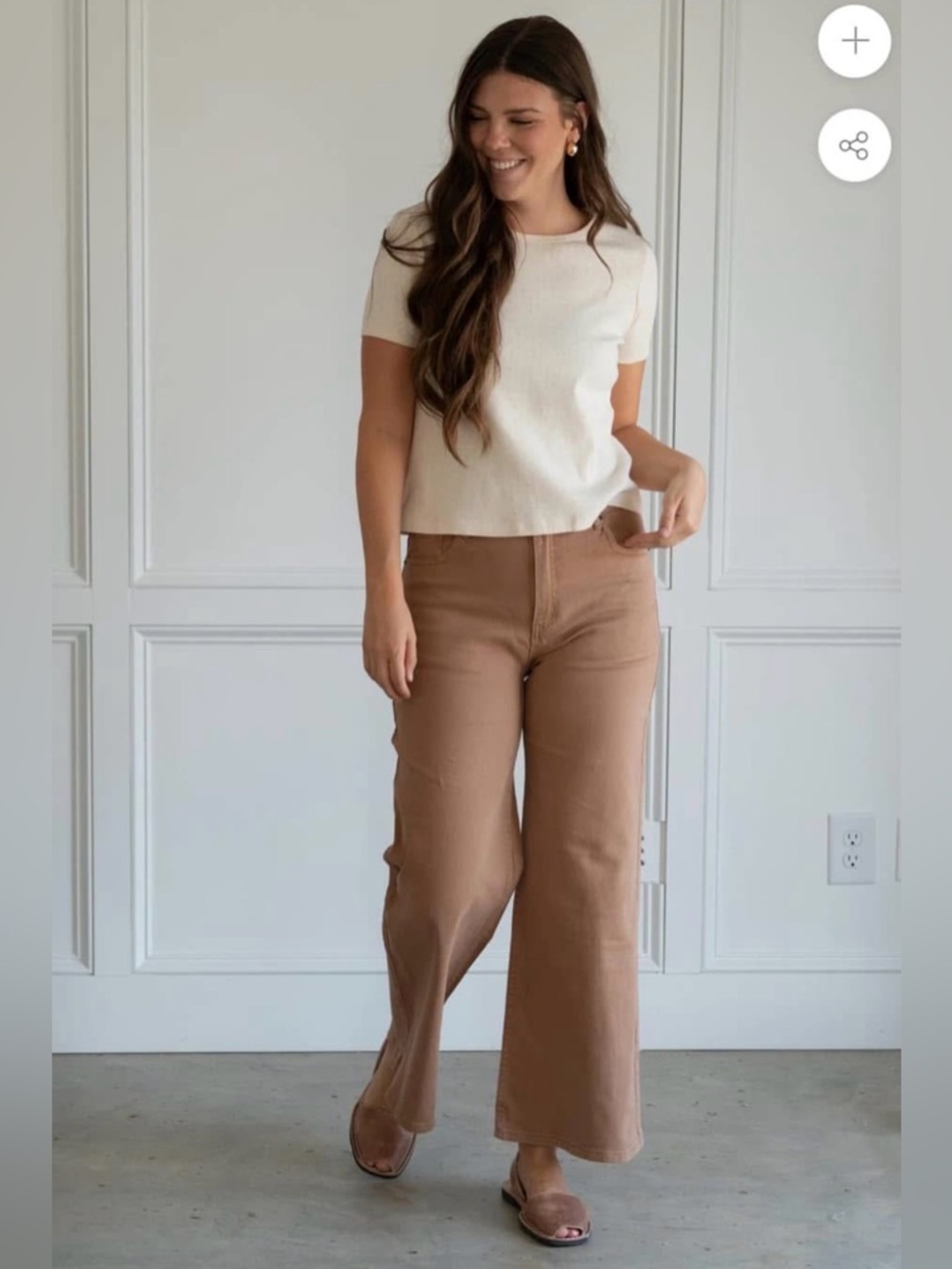 Women’s Boot Cut Flare Pants in Camel